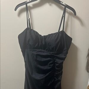 Katia Rae like new Black Ruched Slip Dress with Spaghetti Straps size L
